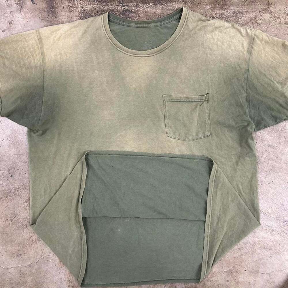 2000s Faded Olive green ghost pocket tee